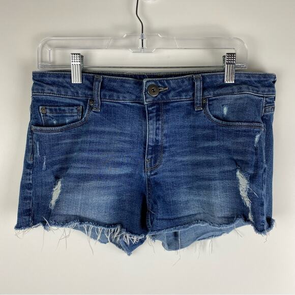 DL1961 Renee Medium Wash Blue Distressed Denim Shorts Women’s Size 28 - Picture 3 of 8
